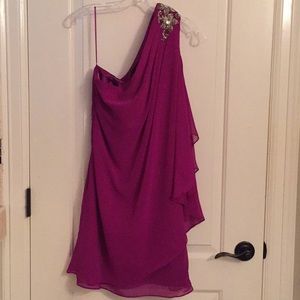 JS BOUTIQUE Chiffon One Shoulder Cocktail Dress